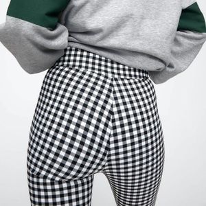 Zara High waist b&w gingham pants